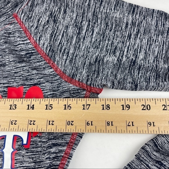 4 Her MLB Hoodie Womens Small Gray Texas Rangers Pocket Drawstring - Picture 7 of 9